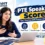 PTE speaking score guide with a student practising speaking in London, with headphones, a laptop, and study materials